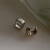 Silver Earrings Geometric square Round Earrings For Women Gift Earings Jewelry Gift - Image 1