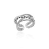 Stainless Steel Bead Twist Cross Rings For Women Gold Plated Irregular Opening Ring Wedding Aesthetic Jewelry - Image 7