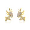 Cartoon Animal Deer Stud Earrings Small Antler Earing For Girls Kid CZ Crystal Stone Christmas Gift Jewelry Women - Image 18