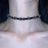 Red Brown Vintage Irregular Metal Circle Leather Necklace Choker Gothic Sweet Cool Retro Leather Collar Choker Jewelry Y2K - Image 2
