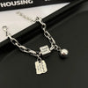 Silver Bracelet Geometric Cube Circle Punk Asymmetric Beaded For Woman Girl Jewelry Gift - Image 15