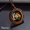 12 Zodiac Signs Rope Chain Necklace Aries Taurus Gemini Cancer Leo Virgo Libra Scorpio Constellation Necklace Wooden Pendant - Image 6