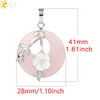 Jade Necklace Stones Pendant Flower Leaf Amethyst Rose Pink Quartz Black Onyx Crystal Donut Necklaces Jewelry - Image 6