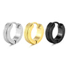 2pc Wide Frosting Stainless Steel Hoop Earrings Black Round Earring For Women Men Punk Vintage Circle Earring Jewelry Statement - Image 6