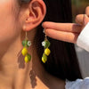Cute Yellow Fruit Lemon Little Flower Green Leaf Pendant Metal Chain Adjustable Necklace for Women Summer Jewelry Gifts - Image 3