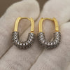Full Crystal Geometric Stud Earrings for Women Jewelry Zirconia Letter Earrings Party Accessories - Image 1