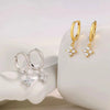 Simple Gold Color Stainless Steel Floral Sweet Earrings Temperament Simple Inlaid Zircon for Women Wedding Jewelry Accessories - Image 2