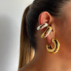 Extra Large Ear Cuff Texture Hammered Twist Lightweight Clip on Earrings for Women Stainless Steel Fake Piercing Ear Clips 1pair - Image 3