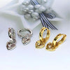 Silver Needle Heart Shape Pendant Hoop Earrings For Women Retro Simple Huggie Earrings Party Jewelry Accessories - Image 2
