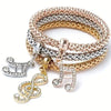 Charm Bracelet Set of 3 with Heart Lock Key and Music Note Charms - Image 5