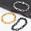 Chunky Chain Bracelets for Men,Silver Black Grey Gold Color Stainless Steel Chain Wristband,Stylish Gift for Son Dad - Image 1