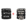 Bracelet Viking Bracelet For Men Hand Bracelets Woven Skull Hand Jewelry Adjustable Leather Set viking man bracelet - Image 13