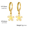 Stainless Steel Gold Color Pendant Hoop Earrings Heart Hexagon Snake Cross Butterfly Flower Bird Jewelry Gift - Image 26