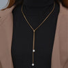 Simple Faux Pearl Pendant Adjustable Long Sweater Chain Necklace Female Necklace Jewelry Ornament Gift - Image 3