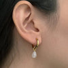 Vintage Transparent Green Stones Teardrop Dangle Earrings for Women Simple Stainless Steel Gold Plated Hoops Huggies - Image 3