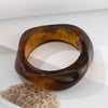 Vintage Punk Brown Coffee Thick Resin Acrylic Bangles Geometric Irregular Wide Cuff Bangle Bracelet For Women Men Jewelry - Image 5
