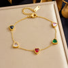 316L Stainless Steel Golden Heart Geometry Zircon Minimalist Series Bracelet Lady Wrist Chain Jewelry - Image 47