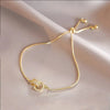 Circle Interlocked Gold-Color Charm Bangle For Women Men Personally Bracelet Party Girls Accessories Jewelry - Image 7