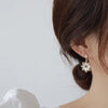 Gold Dainty Korean Flower Earrring for Women Bling Zirconia Hollow Lace Stud Earring Wedding Gift - Image 2
