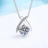 Teardrop Pendant Necklace with Clear Stone Accents - Image 7