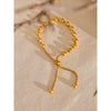 Gold Color Pvd Plated Metal Beads Chain Adjustable Bracelet Bangle Statement Summer Daily Jewelry - Image 2