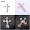 Tangtang Resplendent Cross Silvery And Golden Rhinestone Shiny Brooch Pin for Women/Men Jewelry Hollow Decoration - Image 1