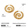 Stainless Steel Spiral Hoop Earrings Unusual Anti Allergic Metal Gold Color Jewelry Party Gift - Image 8