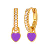 Huggie Silver Ear Needle Enamel Heart Pendant Hoop Earrings Circle Micro Set Zircon Earrings for women Gift - Image 26