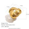 316L Stainless Steel Twisted Spiral Hollow Wide Band Open Ring Gold Plated Jewelry For Women Gift - Image 7