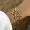 Temperament Stainless Steel Hollow Flower Open Bracelets For Women Men Elegant Texture Metal Floral Cuff Bangle Wedding Jewelry - Image 1