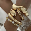 Vintage Metal Wave Twist Smooth Irregular Bracelet for Women Exaggerated Geometric Chunky Cuff Bangle Hip Hop Punk Jewelry - Image 6