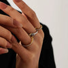 Stainless Steel Cubic Zirconia Stackable Rings for Women GoldPlating Multi-Link Connected Statement Ring Stack Jewelry - Image 6
