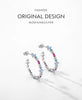 Modian Authentic 925 Sterling Silver Rainbow Color Zirconia Charm Stud Earrings For Women Ear Studs Wedding Gift Fine Jewelry