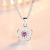 Silver Crystal Flower Pendant Necklace Stud Earrings Jewelry Sets For Women Vintage - Image 11