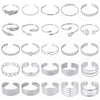Metal Silver Color Heart Animal Snake Hand Hug Flower Leaf Bangles Bracelets For Women Girl Jewelry Stainless Steel Bangle Gift - Image 1