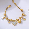 Heart Moon Star Drop Pendant Women Stainless Steel Bracelets Zircon Wedding Banquet Charm African Bracelet Jewelry - Image 4