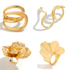 Ingemark 6 Styles Unique Large Petal Flower Twisted Wave Rings for Women Vintage Geometric Adjustable Ring Jewelry Steampunk Men - Image 5