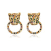 Mafisar High-Quality Gold Plated Zircon Leopard Head Stud Earrings For Women Hip Hop Earring Accessories Party Gift - Image 10