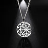 Viking Nordic 24 Rune Compass Pendant Necklace Stainless Steel Trinity Triquetra Hollow Witch Knot Symbol Amulet Jewelry Gift - Image 9