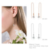 Long Hanging Drop Line Earrings For Women Rose Gold Color Zircon Crystal Piercing Threader Earing Ear Accessories Jewelry - Image 4