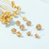 100Pairs/SET Gold Color Crystal Heart Star Moon Small Stud Earrings Set For Women Animal Flower Plastic Earring Set Jewelry Gift - Image 5