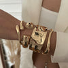 Exaggerated Irregular Chunky Cuff Bangle Bracelets for Women Simple Glossy Metal Jewelry Party Office Wrist Gift Accessories - Image 1