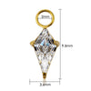 Titanium Small Kite Cubic Zirconia Charm for Lobe Ear Piercing Huggie Hoop Earrings - Image 7
