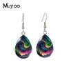 Northern Lights Tear drop Earring Aurora Borealis Fish hook Earrings Glass Cabochon Jewelry Handmade Items - Image 3