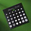 Geometric Six-Claw Heart-Shaped Crystal Zircon Basic Set Ear Studs Vintage Elegant 36 Pairs Unisex - Image 9
