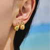 Water Drop Shaped Stud Earrings In Stainless Steel Gold Plated Droplet Earring Ear Studs For Women - Image 2
