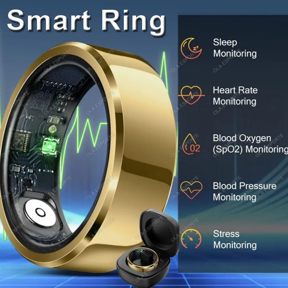 Smart Ring Blood Pressure Heart Rate Sleep Monitoring Smartring 5ATM Multi-sport Smartring Man Women - Image 1