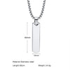 Stainless Steel Punk Square Pendant Necklace for Men Women Blank Bar Couples Necklaces Birthday Christmas Jewelry Gift - Image 6