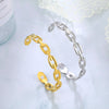 Stainless Steel Cuff Bracelet on Hand Women Geometric Flower Leaves Eye Adjustable Open Gold Color Bangle Jewelry - Image 6