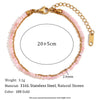 316L Stainless Steel Stone Beaded Thin Chain Bracelet Anklet Everyday Jewelry For Women Gift - Image 7